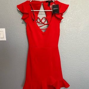 F21 flounce mini dress